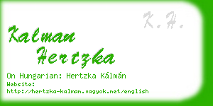 kalman hertzka business card